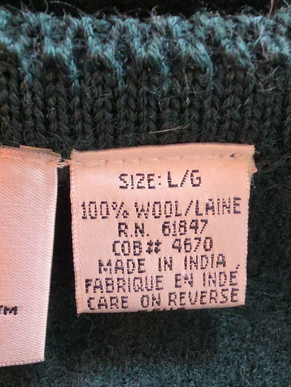 ALEXANDRA BARTLETT 100% Wool Green‎ Gold Tone Button VTG 80s Cardigan Sweater L - Picture 7 of 9